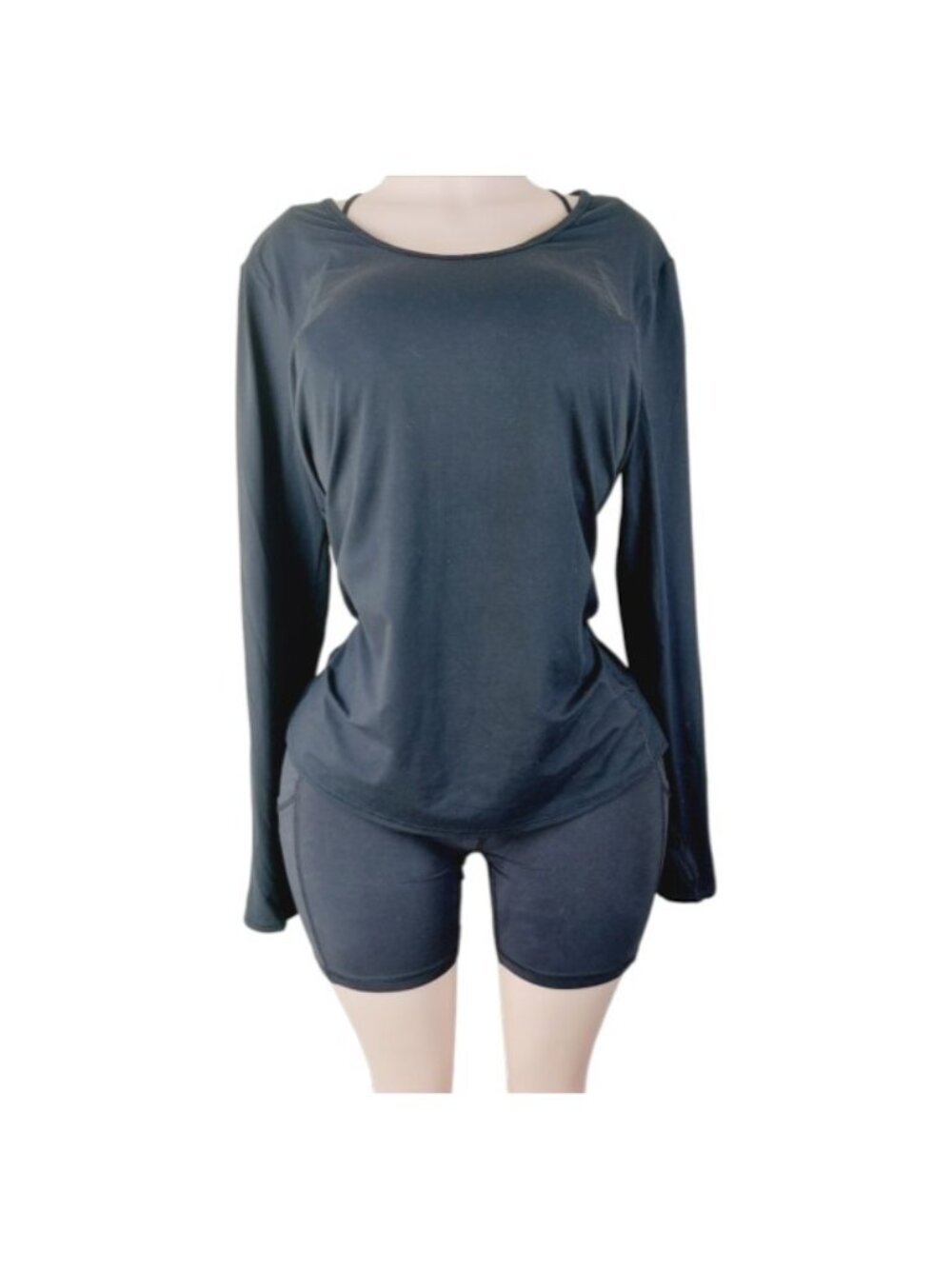 Athleta Women's Black Round Neck Performance Curve Pullover T-Shirt Size XL